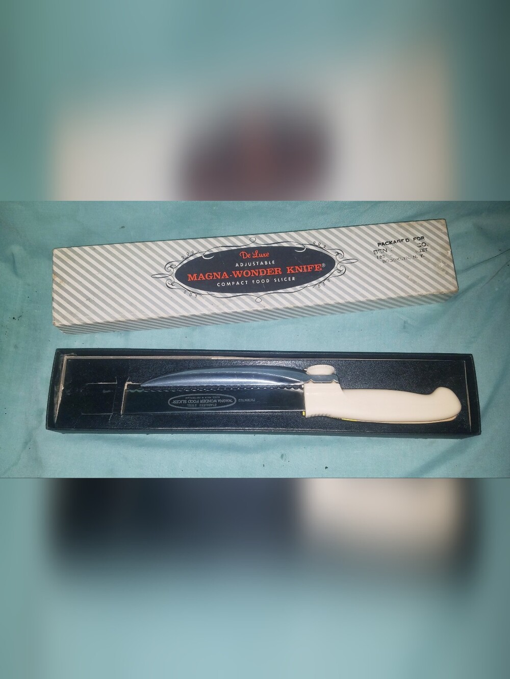Vintage Deluxe Magna Wonder Knife Adjustable Food Slicer w/Original Box Ex Cond.
